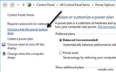 Windows 8/10 전원 옵션에서 빠른 시작 누락을 켜시겠습니까? 