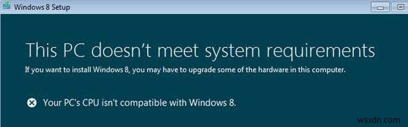  PC의 CPU가 Windows 8/10과 호환되지 않습니다  오류 수정 