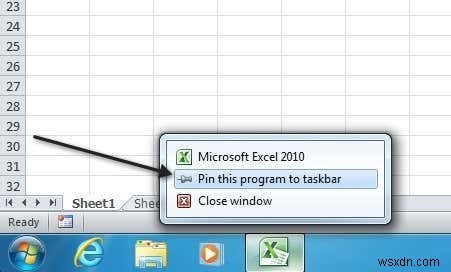 Windows 7에서 작업 표시줄에 프로그램을 고정할 수 없습니까? 