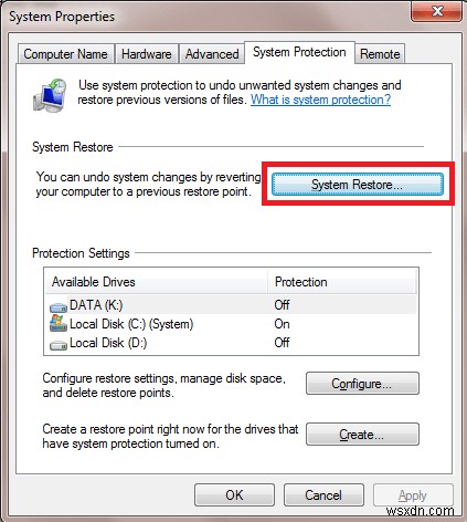 Windows 7에서 시스템 복원을 활성화하는 방법 