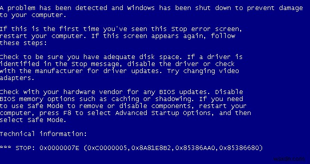 문제가 감지되었으며 컴퓨터 손상을 방지하기 위해 Windows가 종료되었습니다. 