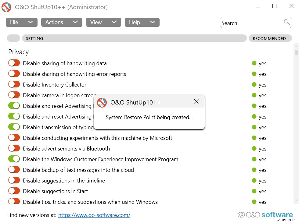 O&O ShutUp10 검토 – Microsoft가 사용자를 염탐하지 못하도록 방지