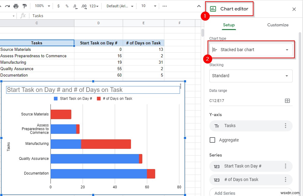 Google 문서에서 Gantt 차트를 추가하는 방법 