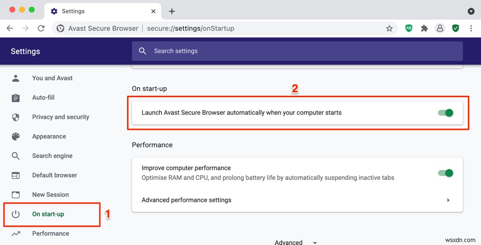 Avast Secure Browser를 비활성화하거나 끄는 방법 