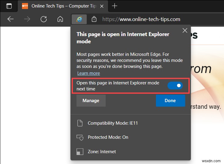 Windows 10/11의 Edge에서 Internet Explorer 모드를 활성화하는 방법