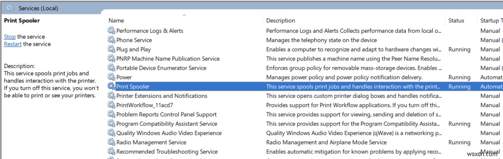 Windows 10에서 인쇄 스풀러 서비스를 비활성화하는 방법 