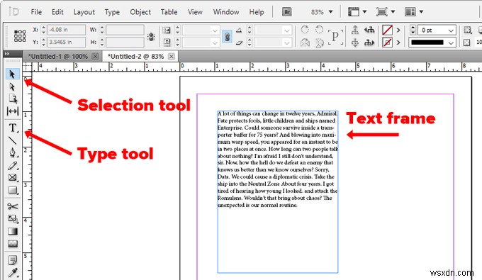 Adobe InDesign에서 텍스트 상자를 연결하는 방법