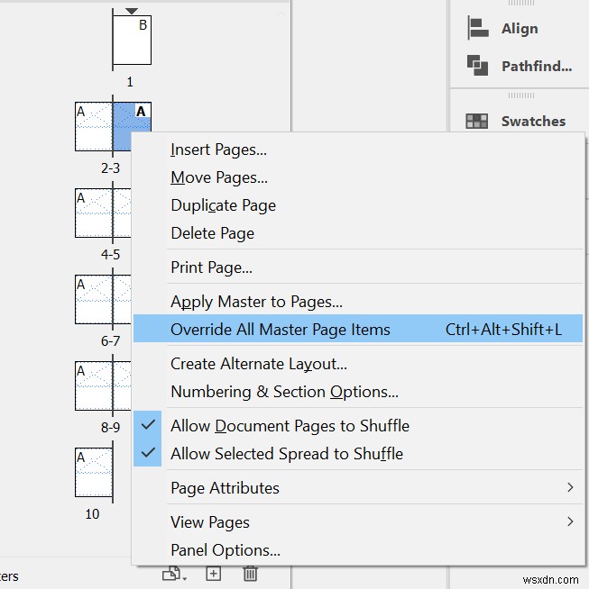 Adobe InDesign CC에서 마스터 페이지를 설정하는 방법