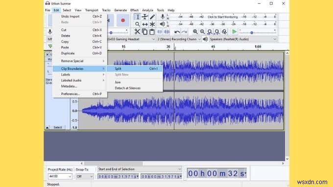 Audacity 및 기타 유용한 트릭으로 오디오를 분할하는 방법