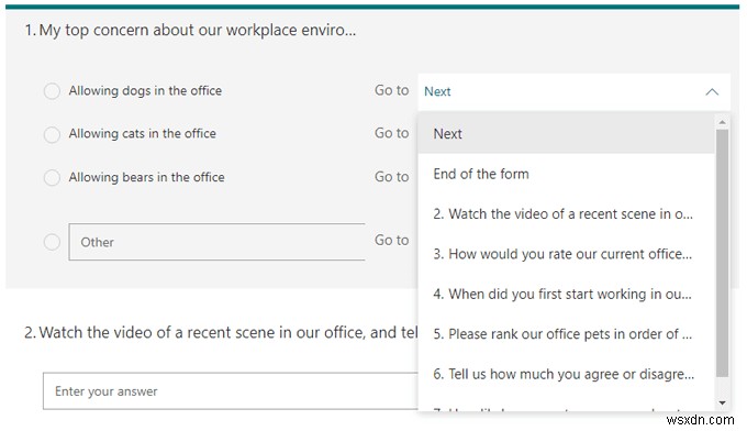 Microsoft Forms 사용 방법