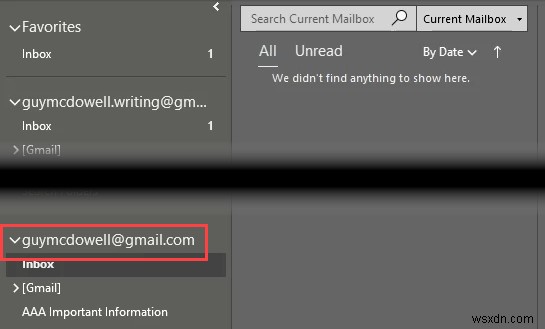 Outlook에서 Gmail IMAP 설정을 지정하는 방법
