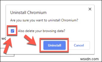 Chromium을 제거하는 방법