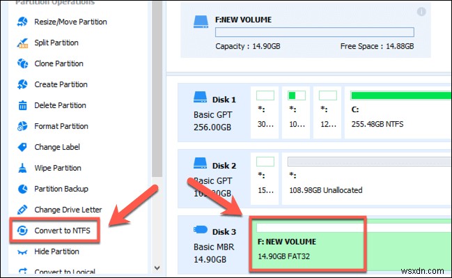 Windows 드라이브를 FAT32에서 NTFS로 변환하는 방법