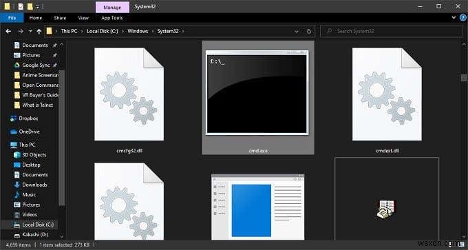 Windows 탐색기를 사용하여 폴더에서 명령 프롬프트 열기