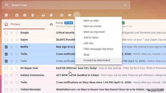 Gmail에서 여러 이메일을 전달하는 방법 