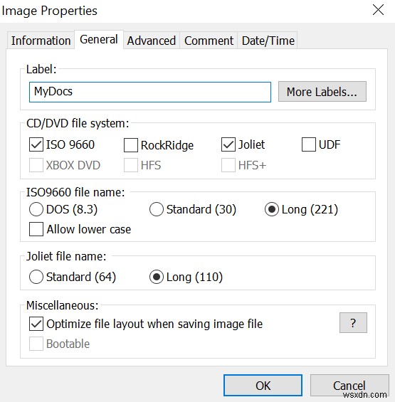 Windows의 폴더에서 ISO 파일 만들기 