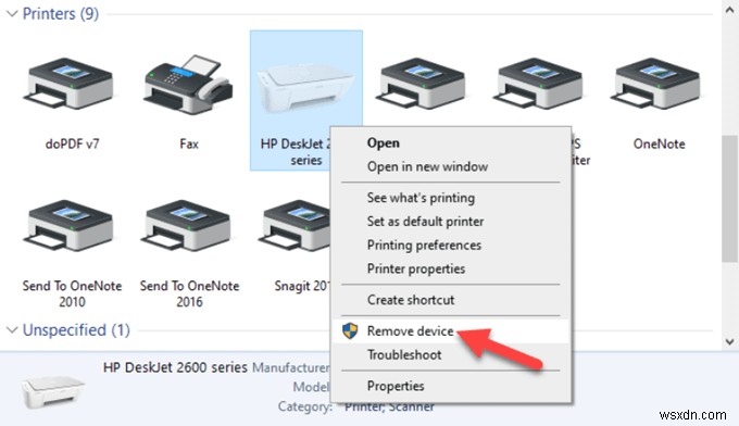 Windows 10에서 프린터 드라이버 제거 또는 제거 