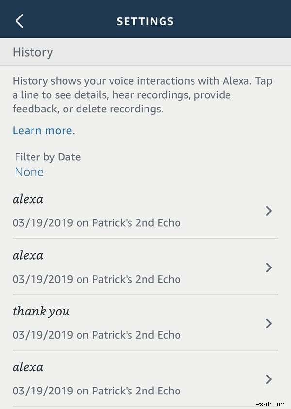 Alexa 정보를 삭제하는 방법