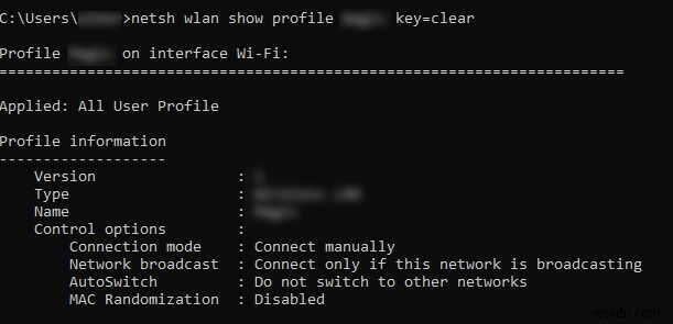 CMD를 사용하여 Windows 10에서 WiFi 암호 찾기 