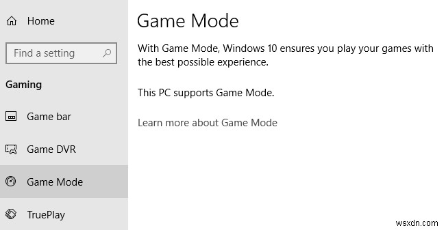 Windows 10에서 게임 모드를 활성화하여 성능 향상 