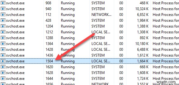 Windows에서 svchost.exe 프로세스가 호스팅하는 서비스 목록 보기 