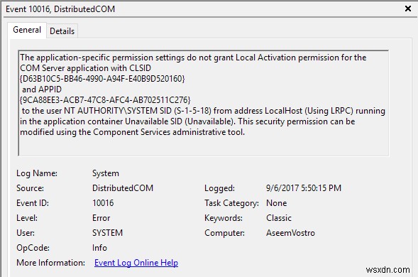 Windows 이벤트 뷰어에서 오류 10016 수정 