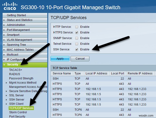 Cisco SG300 스위치에 대한 SSH 액세스를 활성화하는 방법