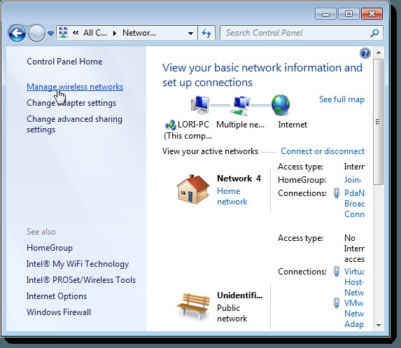 Windows에서 무선 네트워크 보안 키 검색 