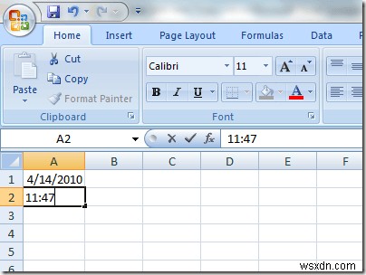 Excel 워크시트에 날짜 및 시간 스탬프를 빠르게 추가 