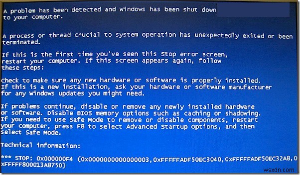 Windows에서 Stop:0x000000F4 블루 스크린 오류를 수정하는 방법 