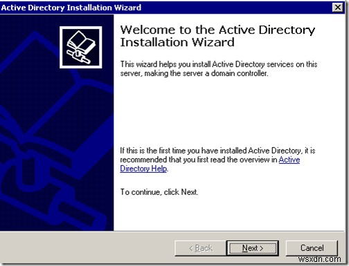 Windows 2003 Active Directory 설정:dcpromo 