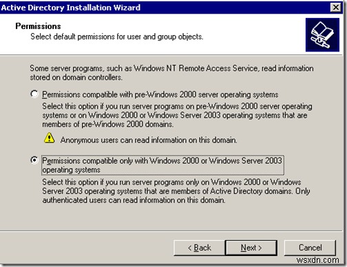 Windows 2003 Active Directory 설정:dcpromo 