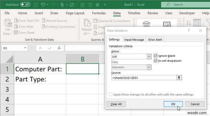 Excel에서 여러 개의 연결된 드롭다운 목록을 만드는 방법
