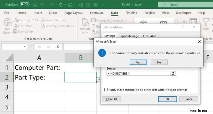 Excel에서 여러 개의 연결된 드롭다운 목록을 만드는 방법