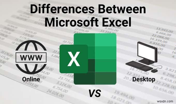 Microsoft Excel Online과 데스크톱용 Excel의 차이점