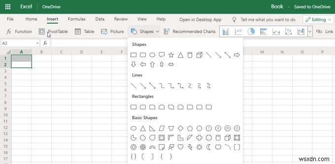 Microsoft Excel Online과 데스크톱용 Excel의 차이점