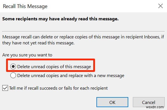 Outlook에서 이메일을 회수하는 방법