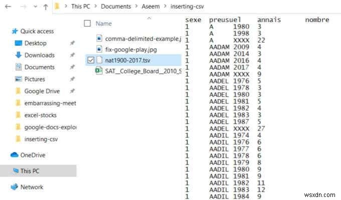 CSV 또는 TSV를 Excel 워크시트에 삽입하는 방법