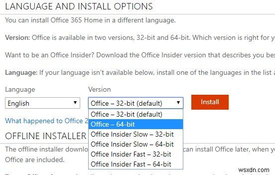 Office 365를 통해 64비트 Office를 설치하는 방법 