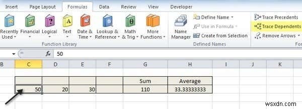 Excel에서 종속 항목을 추적하는 방법 