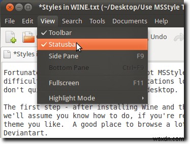 MSStyles를 사용하여 Linux에서 Wine 애플리케이션 테마