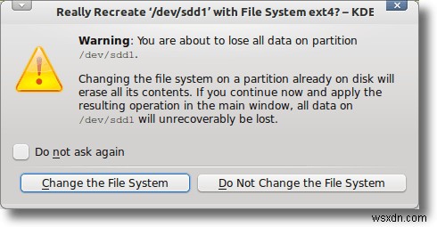 KDE 파티션 관리자로 파티션 편집