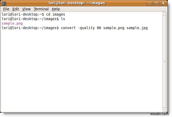 Ubuntu의 명령줄을 통해 형식 간에 이미지 변환 