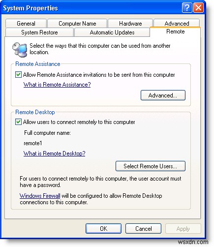 Windows XP 또는 Windows Server 2003 컴퓨터에 원격으로 액세스 