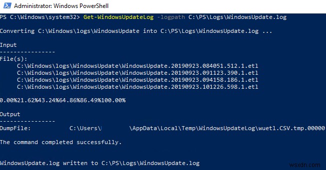 Windows 10/Windows Server 2016에서 WindowsUpdate.log를 보고 구문 분석하는 방법은 무엇입니까? 