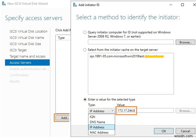 Windows Server에서 iSCSI 디스크를 구성하고 연결하는 방법은 무엇입니까? 