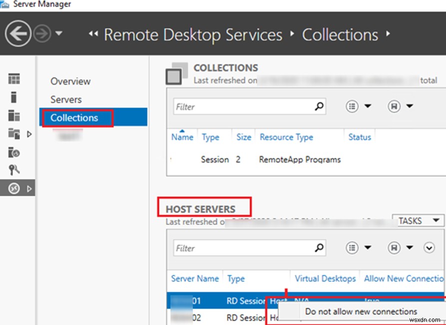 Windows Server RDS 호스트에서 원격 데스크톱 드레인 모드 설정 