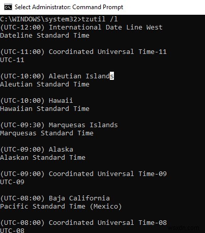 CMD, PowerShell 및 GPO를 통해 Windows에서 표준 시간대 설정 변경 