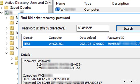 Active Directory에 BitLocker 복구 키 저장 