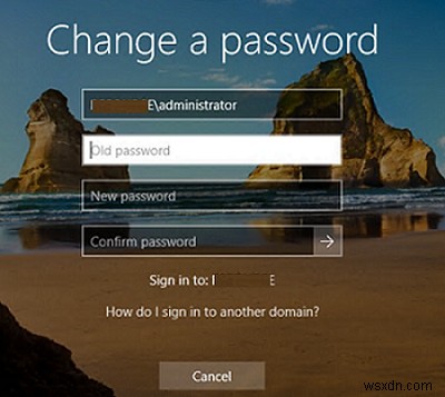 Windows의 RDP 세션에서 사용자 암호 변경 